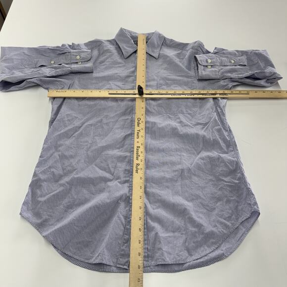 Polo Ralph Lauren Shirt Mens 15.5‎ 32 33 Medium Grey Andrew Button Down Check - Picture 4 of 6